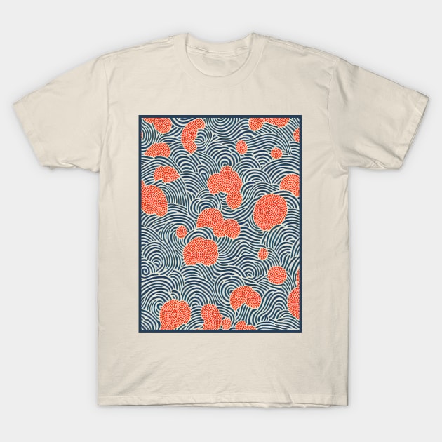 Japanese seigaiha waves pattern minimalist T-Shirt by craftydesigns